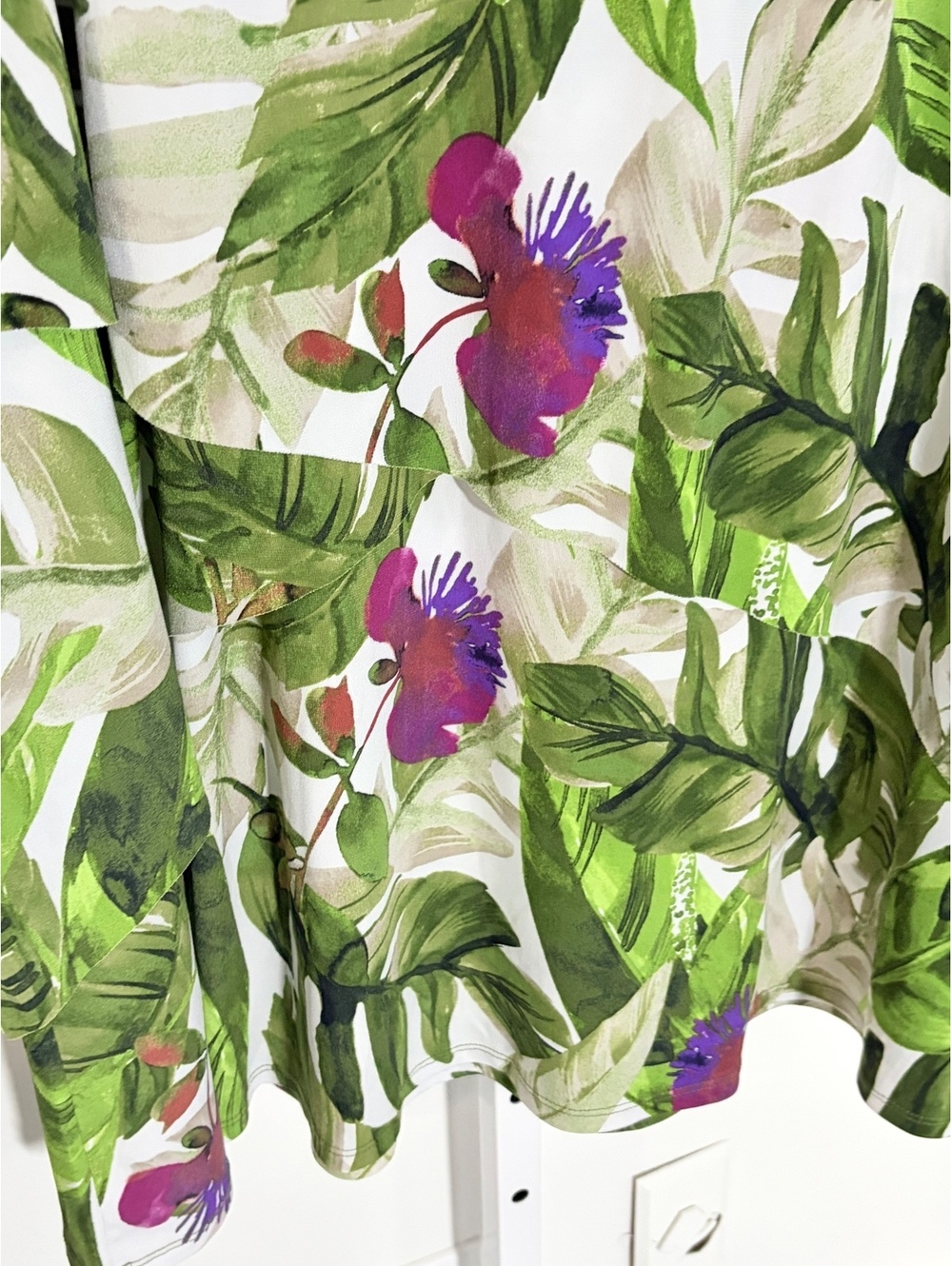 Susan Graver Women's Sleeveless size XL Tropical Leaf Print Dress Size XL - Picture 5 of 12